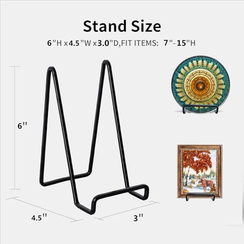 3 Pack 6 inch Metal Plate Stands for Display, Plate Holder Pictures Frame Easel Display Stand, Tabletop Picture, alternate