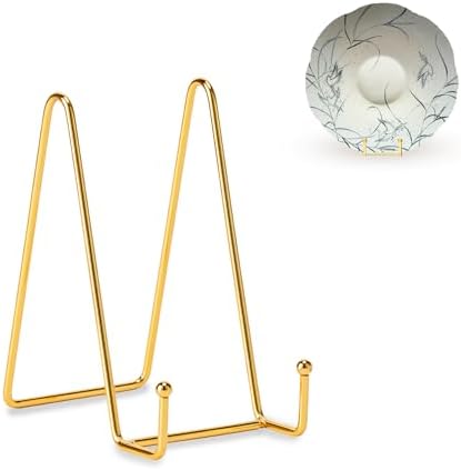 3 Pack 6 Inch Plate Stands for Display, Plate Holder Display Stand in Gold