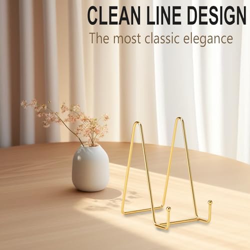 3 Pack 6 Inch Plate Stands for Display, Plate Holder Display Stand in Gold, alternate view 4