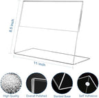 3 Pack 8.5 x 11 Acrylic Sign Holder Horizontal, Clear Plastic Signs Display Stand, Slanted Back Paper Holder, alternate view