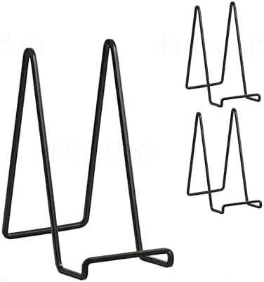 3 Pack 8 inch Metal Plate Stands for Display, Plate Holder Pictures Frame Easel Display Stand, Tabletop Picture