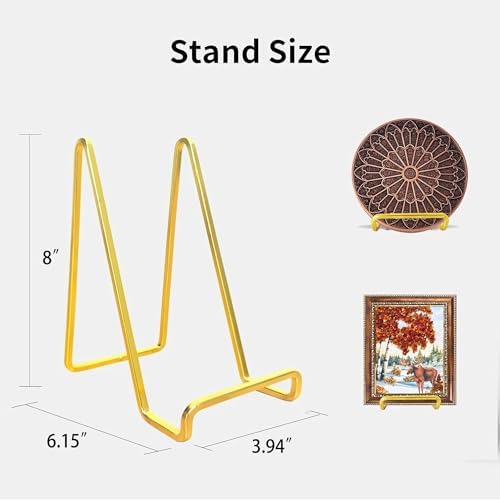 3 Pack 8 inch Metal Plate Stands for Display, Plate Holder Pictures Frame Easel Display Stand, Tabletop Picture, alternate