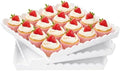 3 Pack Acrylic Serving Trays, 11.6 x 11.6 Inch Scalloped Serving Platter for Food Coffee Fruit, Glossy White
