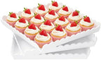 3 Pack Acrylic Serving Trays, 11.6 x 11.6 Inch Scalloped Serving Platter for Food Coffee Fruit, Glossy White