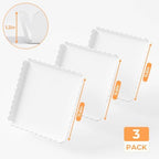 3 Pack Acrylic Serving Trays, 11.6 x 11.6 Inch Scalloped Serving Platter for Food Coffee Fruit, Glossy White, alternate view