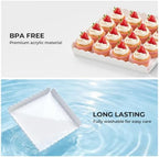 3 Pack Acrylic Serving Trays, 11.6 x 11.6 Inch Scalloped Serving Platter for Food Coffee Fruit, Glossy White, alternate view