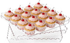 3 Pack Acrylic Serving Trays for Party, 11.6 x 11.6 Inch Clear Scalloped Serving Platters for Dessert Coffee