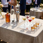 3 Pack Acrylic Serving Trays for Party, 11.6 x 11.6 Inch Clear Scalloped Serving Platters for Dessert Coffee, alternate view