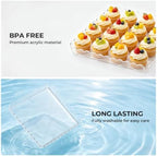 3 Pack Acrylic Serving Trays for Party, 11.6 x 11.6 Inch Clear Scalloped Serving Platters for Dessert Coffee, alternate view
