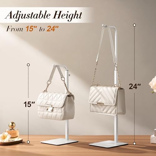 3-Pack Adjustable Table Banner Stands & Purse Holders, White in White, alternate view 3