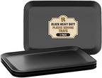 3 Pack Black Plastic Serving Trays for Party - Black Serving Tray 8 x 11 Inch - Heavy Duty Dessert Trays for