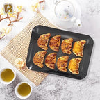 3 Pack Black Plastic Serving Trays for Party - Black Serving Tray 8 x 11 Inch - Heavy Duty Dessert Trays for, alternate view