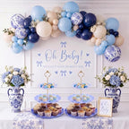 3 Pack Blue Cupcake Stands, Round 3-Tier Gradient Serving Tray, Plastic Dessert Table Display Tower for Wedding, alternate