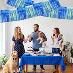 3 Pack Blue Light Blue Foil Fringe Garland 30ft Wall Tinsel Banner in Blue Light Blue, alternate view 4