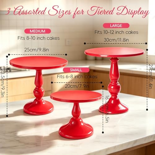 3 Pack Cake Stand Set, Metal Cupcake Stand Tiered Dessert Display Stand Serving Tray for Wedding Birthday, alternate view 2