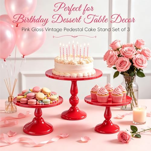 3 Pack Cake Stand Set, Metal Cupcake Stand Tiered Dessert Display Stand Serving Tray for Wedding Birthday, alternate view 3