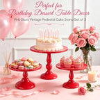 3 Pack Cake Stand Set, Metal Cupcake Stand Tiered Dessert Display Stand Serving Tray for Wedding Birthday, alternate view 3