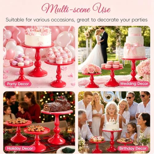3 Pack Cake Stand Set, Metal Cupcake Stand Tiered Dessert Display Stand Serving Tray for Wedding Birthday, alternate view 6