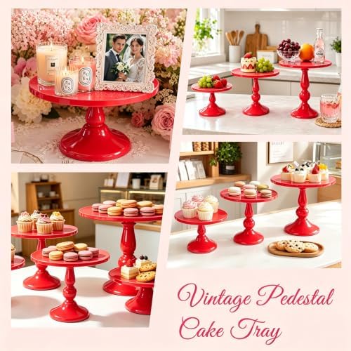 3 Pack Cake Stand Set, Metal Cupcake Stand Tiered Dessert Display Stand Serving Tray for Wedding Birthday, alternate view 7