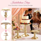 3 Pack Cake Stand Set, Metal Cupcake Stand Tiered Dessert Display Stand Serving Tray for Wedding Birthday, alternate view 5