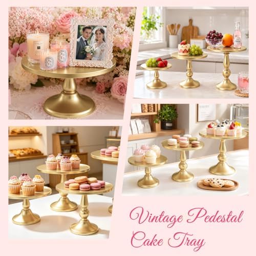 3 Pack Cake Stand Set, Metal Cupcake Stand Tiered Dessert Display Stand Serving Tray for Wedding Birthday, alternate view 7