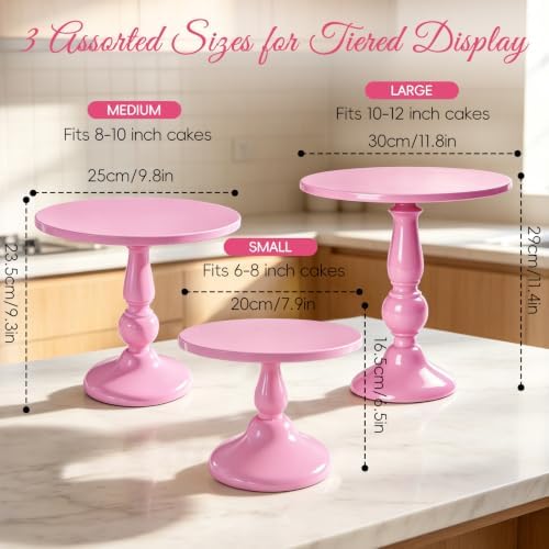 3 Pack Cake Stand Set, Metal Cupcake Stand Tiered Dessert Display Stand Serving Tray for Wedding Birthday, alternate view 2