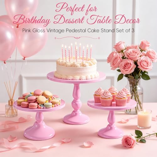 3 Pack Cake Stand Set, Metal Cupcake Stand Tiered Dessert Display Stand Serving Tray for Wedding Birthday, alternate view 3