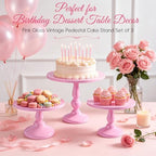 3 Pack Cake Stand Set, Metal Cupcake Stand Tiered Dessert Display Stand Serving Tray for Wedding Birthday, alternate view 3