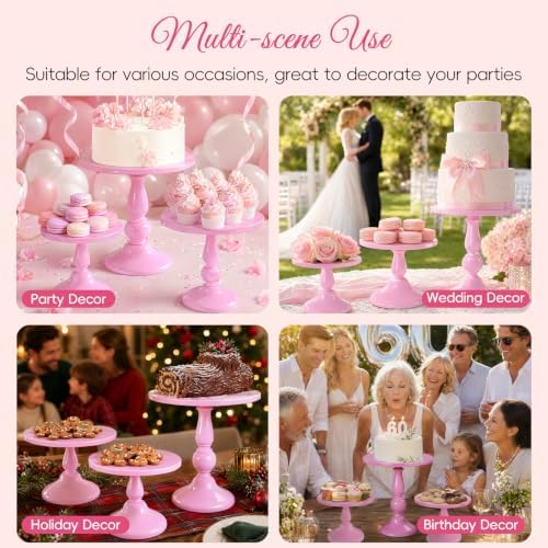 3 Pack Cake Stand Set, Metal Cupcake Stand Tiered Dessert Display Stand Serving Tray for Wedding Birthday, alternate view 6