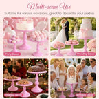3 Pack Cake Stand Set, Metal Cupcake Stand Tiered Dessert Display Stand Serving Tray for Wedding Birthday, alternate view 6