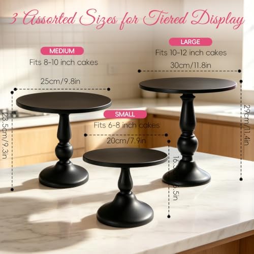 3 Pack Cake Stand Set, Metal Cupcake Stand Tiered Dessert Display Stand Serving Tray for Wedding Birthday, alternate view 2
