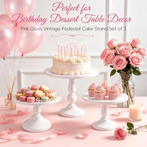 3 Pack Cake Stand Set, Metal Cupcake Stand Tiered Dessert Display Stand Serving Tray for Wedding Birthday, alternate view 3