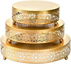 3 Pack Cake Stand Set, Round Cake Stands, Metal Dessert Cupcake Pastry Candy Display Plate for Wedding, Event