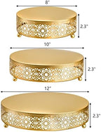 3 Pack Cake Stand Set, Round Cake Stands, Metal Dessert Cupcake Pastry Candy Display Plate for Wedding, Event, alternate view