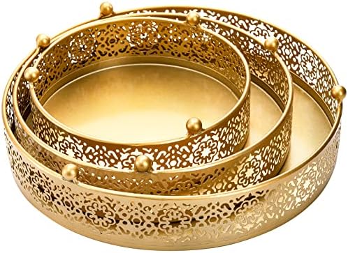 3 Pack Cake Stand Set, Round Cake Stands, Metal Dessert Cupcake Pastry Candy Display Plate for Wedding, Event, alternate view