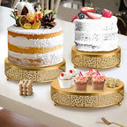 3 Pack Cake Stands, Metal Cake Stands, Dessert Display Cupcake Stands, Cupcake Pastry Candy Display Plate for, alternate view