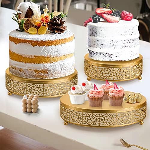 3 Pack Cake Stands, Metal Cake Stands, Dessert Display Cupcake Stands, Cupcake Pastry Candy Display Plate for, alternate view