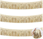 3 Pack Champagne Wavy Foil Fringe Garland 30ft Tinsel Wall Decor in Wavy Champagne Gold