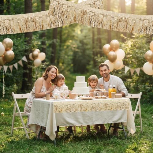 3 Pack Champagne Wavy Foil Fringe Garland 30ft Tinsel Wall Decor in Wavy Champagne Gold, alternate view 5
