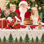 3 Pack Christmas Tablecloths, Christmas Party Decoration,54 X 108 Inch, Disposable Plastic Table Cloths, alternate view 7