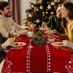 3 Pack Christmas Tablecloths Disposable, Christmas Decorations,54 x 108 Inch, Plastic Table Cloths for Rectangle, alternate