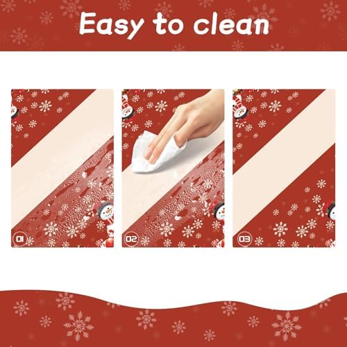 3 Pack Christmas Tablecloths, Disposable Plastic Tablecloths 54" x 108" Christmas Decorations, Xmas Snowman, alternate view 4