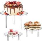 3 Pack Clear Acrylic Cake Stands, Cupcake Stand Cake Holder, Countertop Dessert Display Riser for Bakery