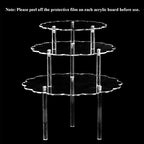 3 Pack Clear Acrylic Cake Stands, Cupcake Stand Cake Holder, Countertop Dessert Display Riser for Bakery, alternate view 6