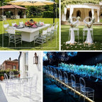 3-Pack Clear Acrylic Chiavari Ghost Chairs with Oval Open Back - Transparent Resin Stackable Armless Chairs, alternate view 4