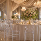 3-Pack Clear Acrylic Chiavari Ghost Chairs with Oval Open Back - Transparent Resin Stackable Armless Chairs, alternate view 5