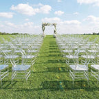 3-Pack Clear Acrylic Chiavari Ghost Chairs with Oval Open Back - Transparent Resin Stackable Armless Chairs, alternate view 7