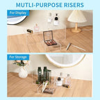 3-Pack Clear Acrylic Display Risers, Nesting Cube Boxes with Hollow Bottom in Clear, alternate view 4