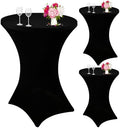 3 Pack Cocktail Spandex Tablecloth 32"x43" Cocktail Table Cover Fitted for High Top Round Table for Bar Wedding