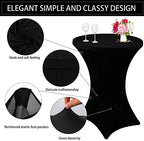 3 Pack Cocktail Spandex Tablecloth 32"x43" Cocktail Table Cover Fitted for High Top Round Table for Bar Wedding, alternate
